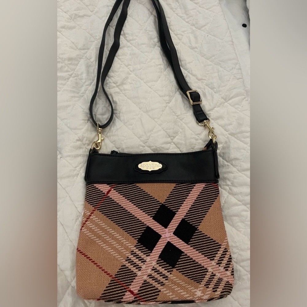 Spartina pink plaid shoulder bag, in excellent condition